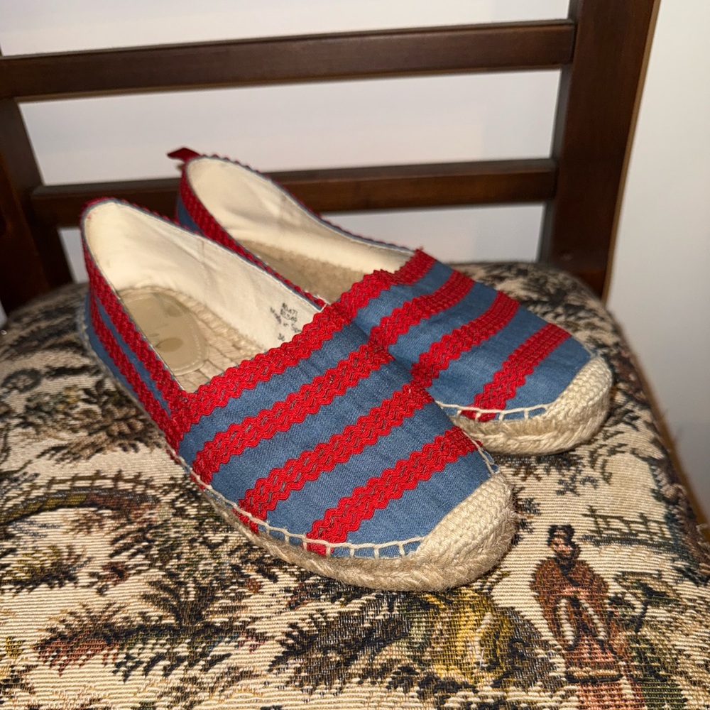BODEN Violette Espadrilles in Chambray and Red Pop Ric Rac, sz 36 EU - Picture 7 of 16